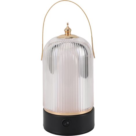 Lampe de table portable sans fil, lanterne LED, lampe de table à 3 niveaux d'éclairage, rechargeable, effet flamme vacillante, veilleuse décorative pour bar ou chambre. (1/5)