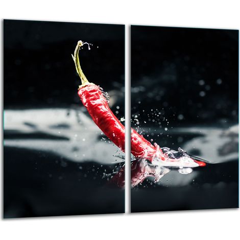 Tagliere in vetro 2x 30x52 peperoni (1/5)