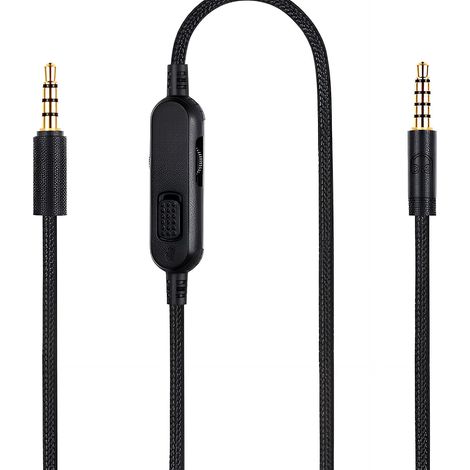 Audiokabel – 2 m – Geflochtenes Nylon – Lautstärke- und Stummschaltungsregelung – Logitech G Pro X G433 G233 Headset – Schwarz (1/5)