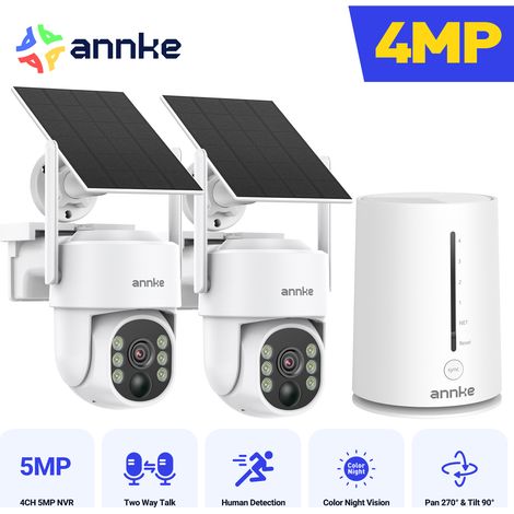 ANNKE 4MP 2K Wireless Solar Security Camera System Outdoor with PIR Human Detection Instant Alerts Color Night Vision (1/5)