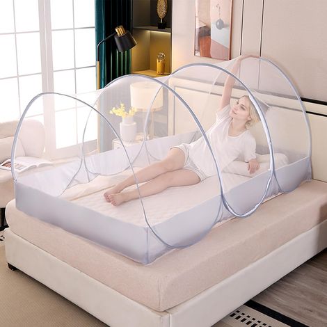 Moustiquaire de Lit, Tente Moustiquaire Voyage Moustiquaire Pliable Portable de Voyage Moustiquaire, Camping Mosquito Rideau, 190 x 90 x 90cm Moustiquaire en Forme de Dôme à Installation Facile