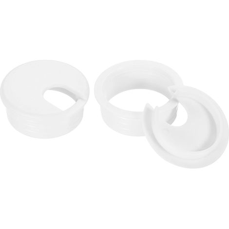Cache-Trou de Câble Passe Cable Bureau, 2 Pièces 45mm/1-3/4 Pouces Cache-Trou de Câble en Abs pour Bureau, Organiseur de Câbles pour Ordinateur de Bureau, Blanc (1/5)