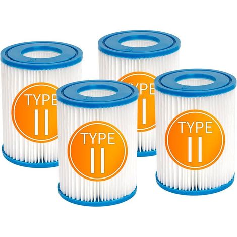 Replacement Filter Cartridges Compatible with Best-Way Type II 58094 The Inflatable Pool Filter, Compatible with Lay-Z Spa Hot Tub Filter, 4.2", 5.4", Pack of 4 (1/4)