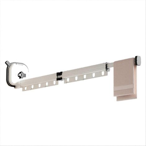 Portant à vêtements télescopique pliable en alliage d'aluminium, fixation murale, usage domestique B (1/5)