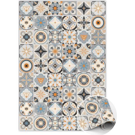 Tapis Vinyl de Cuisine et Chambre en PVC - Carreaux espagnols - 140x210 cm (1/5)