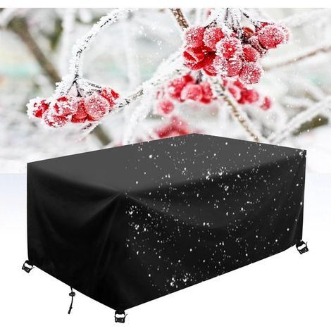 Housse de protection imperméable pour mobilier de jardin, housse de protection pour mobilier de terrasse, protège votre mobilier de jardin, tissu Oxford 420D, 250 x 200 x 90 cm, noir (1/5)