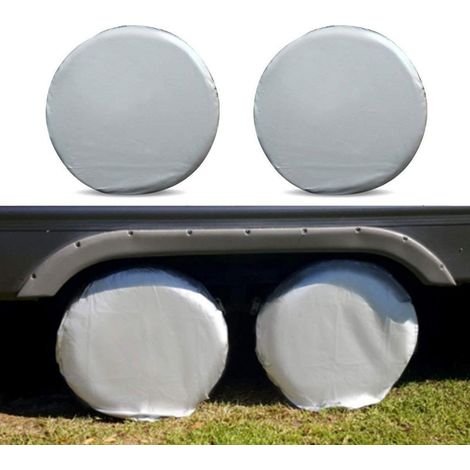 Ensemble de 4 housses de roue de camping-car, caravane, camion, SUV, camping-car, imperméables, protection contre le soleil, la pluie et la neige, compatibles avec des pneus de 27 à 29 pouces de diamè (1/5)