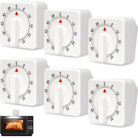 Sollbry Mechanischer Küchentimer, 6er-Set, visueller 60-Minuten-Timer, visueller 60-Minuten-Timer, mechanischer Timer, Countdown-Timer, Zeitmanagement-Tool, Küche (1/5)