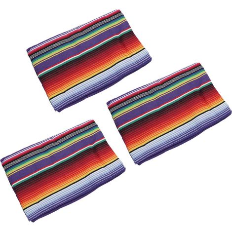 3X Nappe Mexicaine pour Les Décorations de Mariage de Fête, Mexicaine Saltillo Serape Couverture Lit En Plein Air Table Cover Cloth Tapisserie Tapis (1/4)