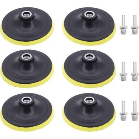 6 Pcs 5 Pouce 125mm Assiette de Ponçage avec M14 Mandrin Plateau de Ponçage pour Perceuse, Meuleuse d'angle (1/5)