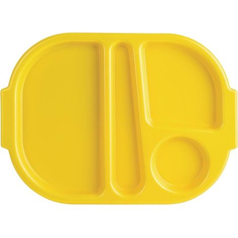 Petits plateaux repas à compartiments en polypropylène Kristallon jaunes 321mm (Box 10) - Ref DL127 - Olympia (1/5)