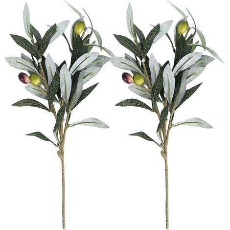 Lot de 2 fausses plantes d'olivier artificielles pour la photographie et la composition florale.-2336cm-Green (1/4)