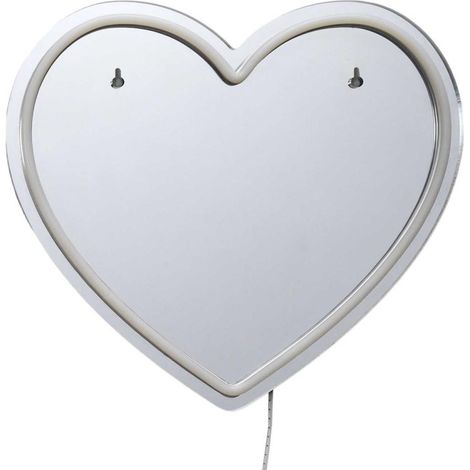 Miroir LED Effet Néon "Cœur" 30cm Rouge (1/3)