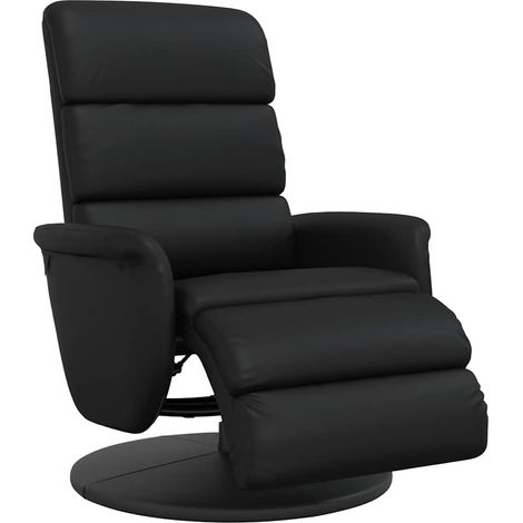 Fauteuil inclinable - Fauteuil Relax avec repose-pieds noir similicuir fr17103 (1/5)