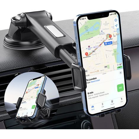 Jalleria Support Téléphone Voiture [Super Ventouse] Porte Telephone Voiture Ventouse Accessoire Voiture Rotatif à 360 degrés Accroche Telephone Voiture Pare-Brise Tableau de Bord pour iPhone Android S (1/5)