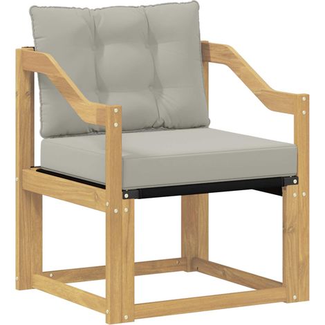 Maison Exclusive - Outdoor-Sofa Massivholz Akazie Weiß und Hellgr