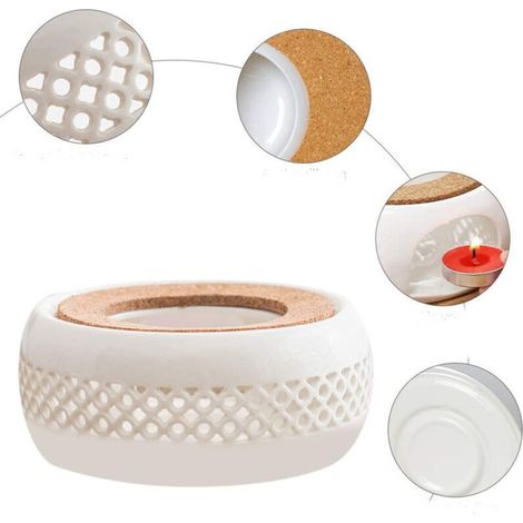 Support chauffant théière en céramique, design décoratif, conserve chaleur boissons chaudes (1/4)