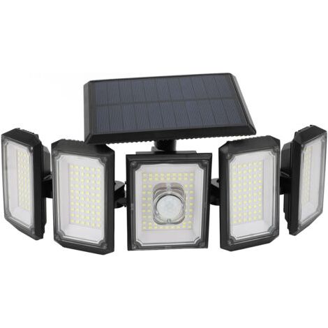 Lampe solaire extérieure avec détecteur de mouvement 300LED Lampe murale pour garage avec télécommande IP65 étanche 2PCS,DUBUNS (1/4)