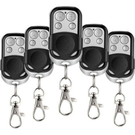 5 Pcs Telecommande Universelle Portail, 433,92 MHz Télécommande Garage sans Fil à 4 Boutons avec Couvercle Coulissant Porte Clés pour Porte Garage Électrique (1/4)