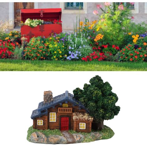 Miniature Maison Résine Décor Paysage Micro Bonsai Hut Village Ornament Maison Bois Petite Jardins Interieur (1/5)