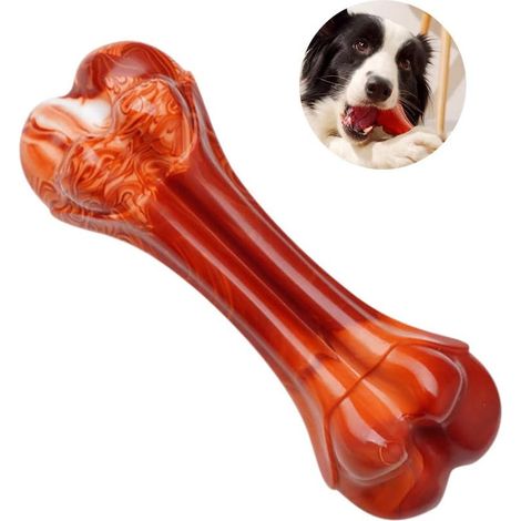 Jouets Os à Mâcher pour Chiens, Jouet Os Durable Non Toxique avec l'Arôme de Boeuf, Jouets pour Chiens Massage Nettoyage Dentaire, Chiens Jouets Interactifs Amuse Soulager l'Ennui 186.4 cm (1/5)