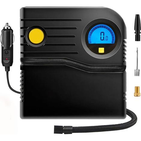Gonfleur pneus voiture 12V – Compresseur à air portable avec manomètre – Gonflage rapide en 5 min – Tuyau de 3,48m pour accès facile (1/5)