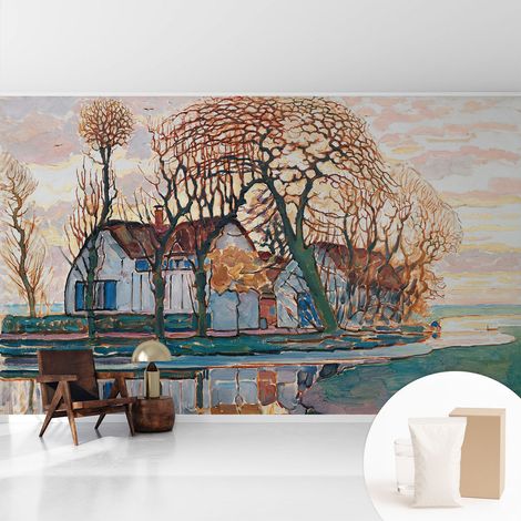 Tapete Vliestapete mit Kleber - Fototapete mit Motiv - Wandtapete modern - Wandgestaltung Idyllische Landschaft 416x254 cm (1/5)