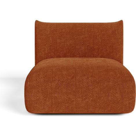 Fauteuil en velours chenillé terracotta NOOMA (1/5)