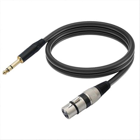 Câble micro 3 broches XLR femelle vers Jack 6,35mm, liaison audio pro, cordon son pour enceinte, mixeur, console, longueur flexible, connectique robuste, usage studio et scène (1/5)