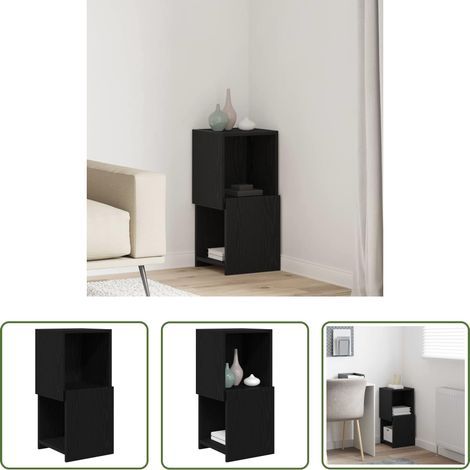 Rangement salon - Meuble d'angle Chêne noir 30,5x30x65cm Bois d'ingénierie (1/5)