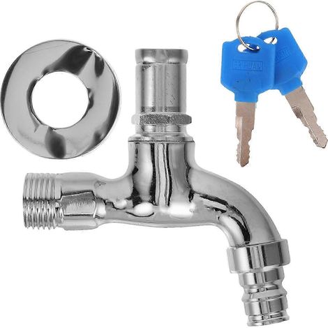 Robinet argenté verrouillable pour la gestion de l'eau du jardin (1 unité) (1/5)