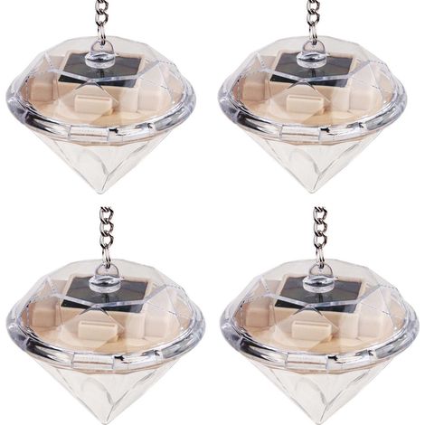 TG60449 DIAMANT-SOLAR-GARTENLAMPEN, DEKORATIVE DIAMANTEN, 4ER-SET, hängend