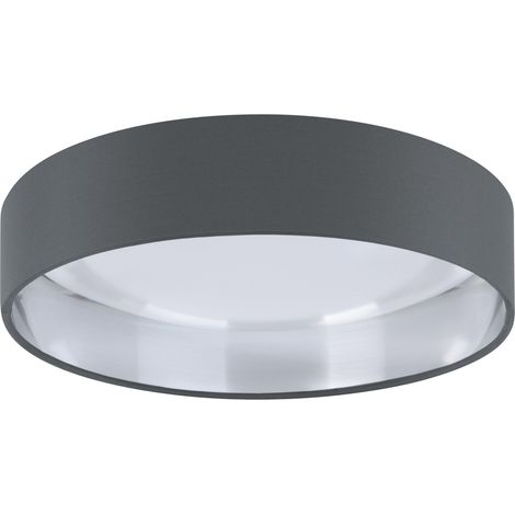 LED Plafonnier, lampe ronde en tissu, plastique blanc (1/3)