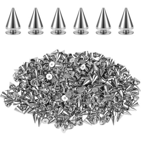 200 Pièces Rivets Punks Coniques avec Vis 7x10mm Argentés pour Vêtements, Chaussures, Sacs et Cuir (Rivets pour Cuir, Rivet pour Cuir, Rivet Cuir, Rivet Couture, Accessoires DIY & Bijoux Custom (1/5)