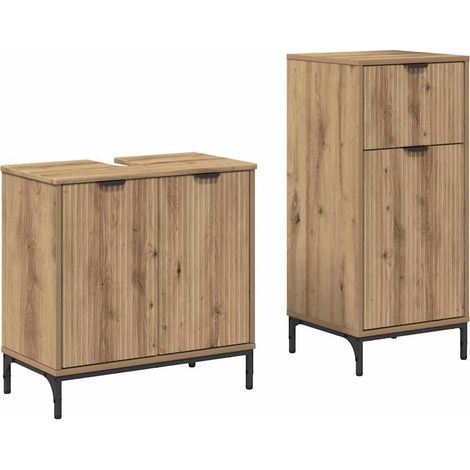 Maison Exclusive - Set di mobili per il bagno con porta 2 pcs Rovere artigianale (1/5)