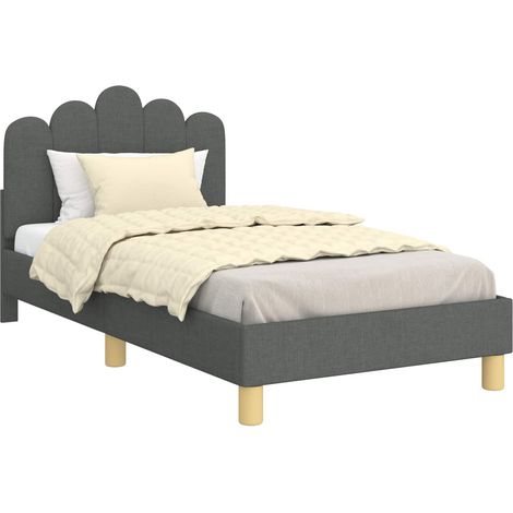 Children's Bed Frame with Headboard Dark Grey 80 x 160 cm vidaXL