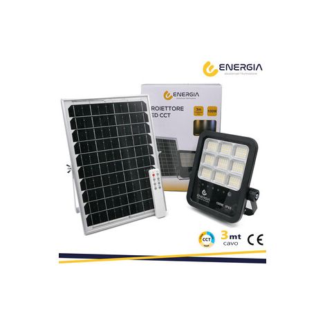 FARO CON PANNELLO SOLARE 100W 1100LM CCT TELECOM.- 1,0 pz