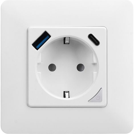 Intelligente WLAN-Wandsteckdose, Fernsteuerung per App, USB-Schnellladefunktion, 100–240-V-Wechselstromanschluss (1/5)