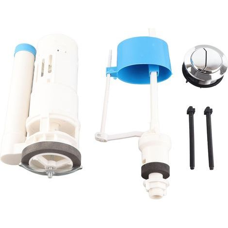 Wassersparendes WC-Reparaturset, universelles Füllventil mit Druckknopf, robustes ABS-Material, geeignet für WCs mit einer Spülkastentiefe von (1/5)