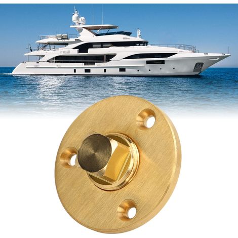 Tuyau de vidange Garboard (3195B) avec bouchon de vidange de 2 pouces et bouchon en laiton pour bateaux. (1/5)