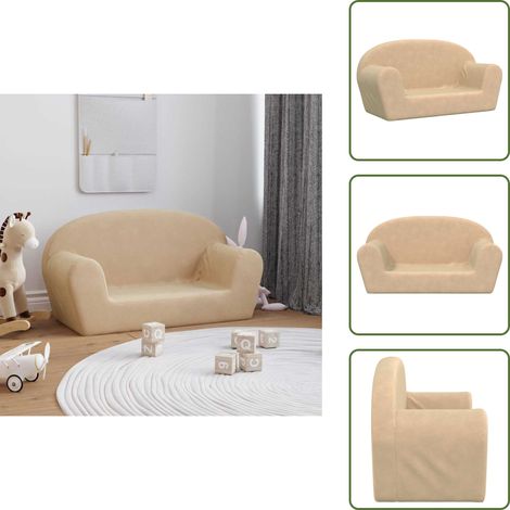 Canapé pour enfants 2 places crème peluche douce - Canapé Pour Enfants - Canapés Pour Enfants - Mini-canapé - Mini-canapé Pour Chambre À Coucher (1/5)