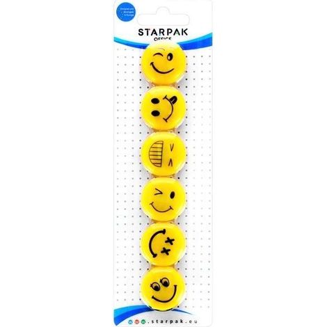 Magneti emoji, diametro 30 mm, 6 pezzi