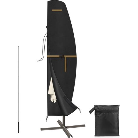 Housse de Protection pour Parasol Déporté Imperméable Housse pour Grand Parasol Déporté,Bache de Protection Exterieur pour Ø 2 à 4 m avec Tige Parasol Housse de Parapluie 280x40/81/45cm (1/5)