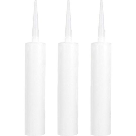 Trois tubes à coulis vides pour le rangement flacon applicateur rechargeable convenant au coulis, au ciment et à d'autres liquides design minimaliste en plastique. (1/2)