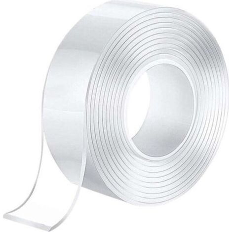 Ruban Adhésif Nano Réutilisable, Nano Tape,Ruban adhésif Lavable sans Traces,Multifonctionnel Traceless Double Face, Adhésif Anti-Slip pour Verre, Plastique, Bois, Métal, Papier, etc. (3M