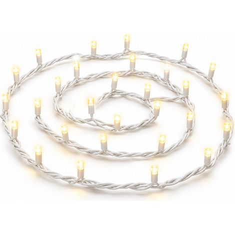 Guirlande lumineuse ETTROIT 100 LED, 10 m, lumière jaune, câble blanc, IP65, extensible, effet flash, guirlande de Noël, magasins, balcon (1/5)