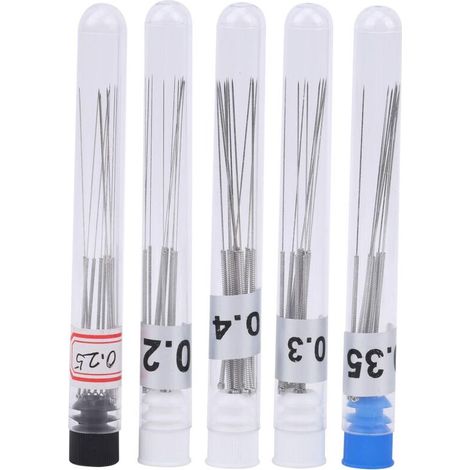 50pcs 3D Printer Nozzle Cleaning Needles, Silver Stainless Steel 0.2/0.25/0.3/0.35/0.4 mm for All 0.4 mm Nozzles for Reprap/Ultimaker/Makerbot/Flashforge