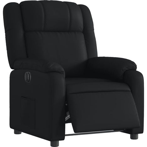 Poltrona relax TV con comodissima funzione reclinabile elettrica in PVC nero DEC028472