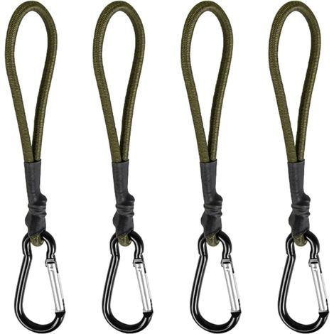 Quattro ganci elastici per corda da arrampicata, ideali per il campeggio e per fissare tende, 203,2 cm.