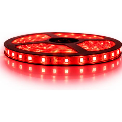 Kit de cinta profesional 3528 - 60 leds/m - 1m, 2.5m, 5 o 10 metros a elegir - Rojo a prueba de salpicaduras (IP65)  Transformador: No se incluye la fuente de alimentación - Longitud: 1 metro